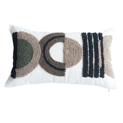 Boho Geometric Tufted Moon Cushion Cover