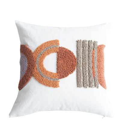 Boho Geometric Tufted Moon Cushion Cover