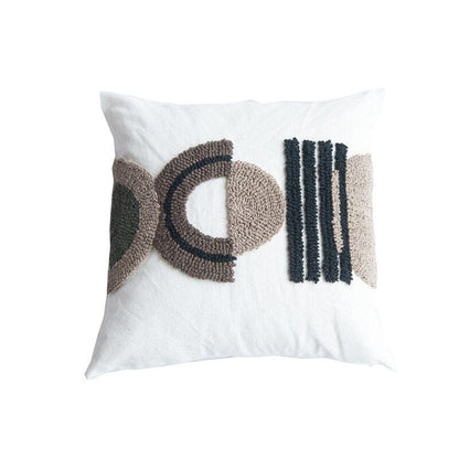 Boho Geometric Tufted Moon Cushion Cover