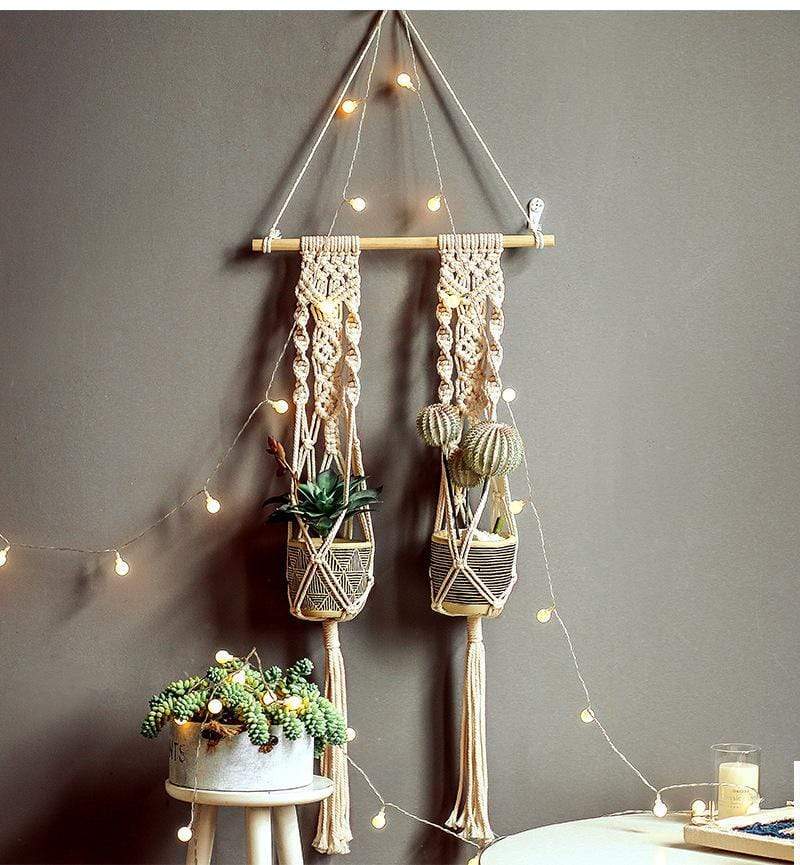 Macramé De Tapiz De Plantas Boho