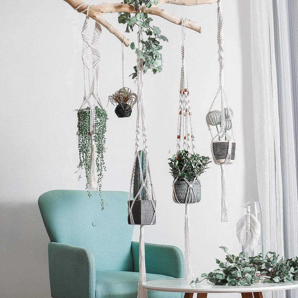 Macramê de tapeçaria de plantas Boho