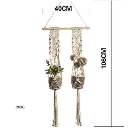 Macramê de tapeçaria de plantas Boho