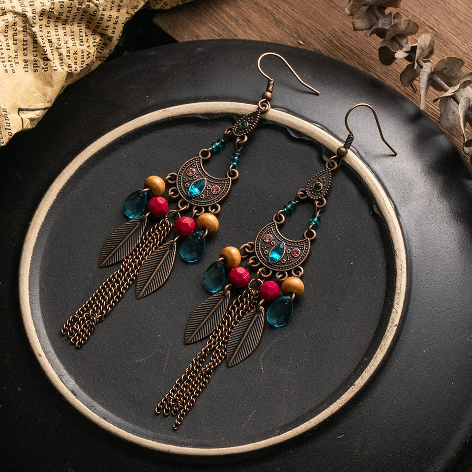 Boucles d'oreilles pendantes tribu Boho