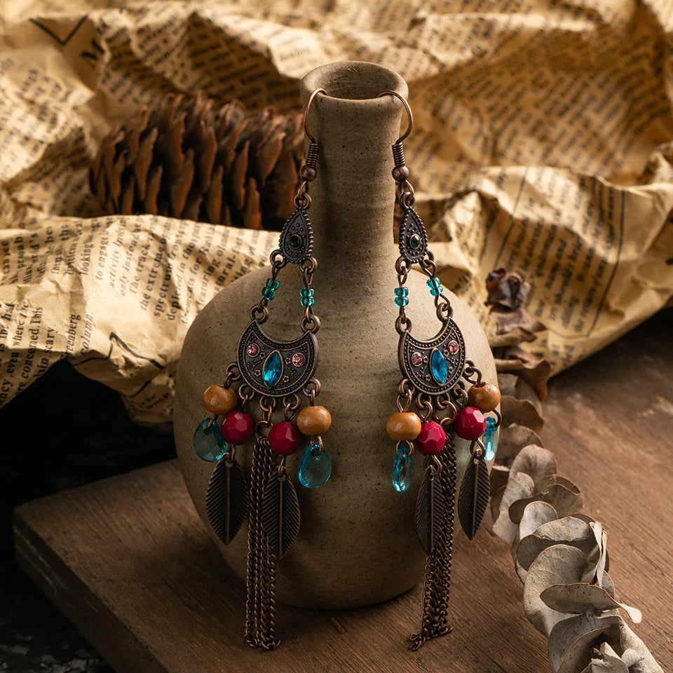 Boucles d'oreilles pendantes tribu Boho