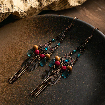 Boucles d'oreilles pendantes tribu Boho