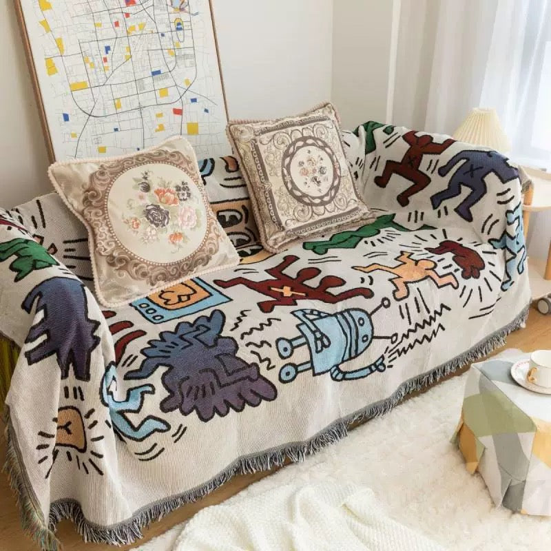 Jeté artistique en jacquard audacieux