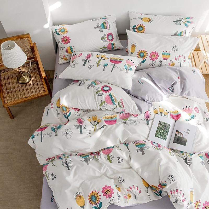 Set di biancheria da letto con fiori botanici