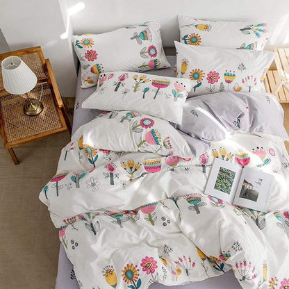 Juego de cama de flores botánicas