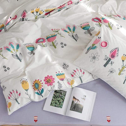 Conjunto de cama de flores botânicas