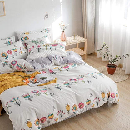 Conjunto de cama de flores botânicas