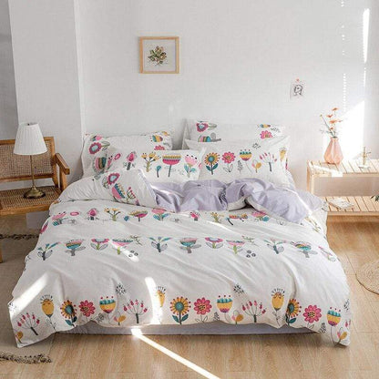 Juego de cama de flores botánicas