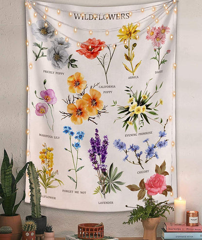 Botanical Wildflower Tapestry