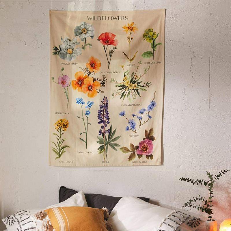 Botanical Wildflower Tapestry