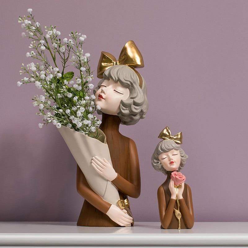 Bouquet Girl Sculpture Statues