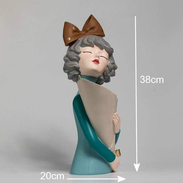 Estátuas de escultura de menina buquê