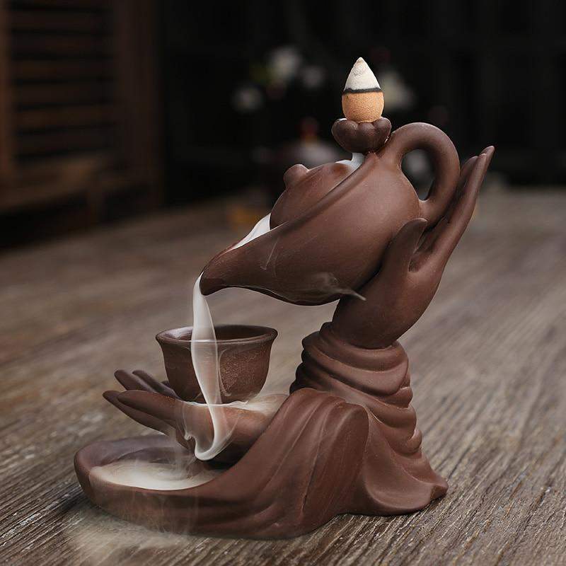 Buddha Hands & Tea Pot Incense Burner