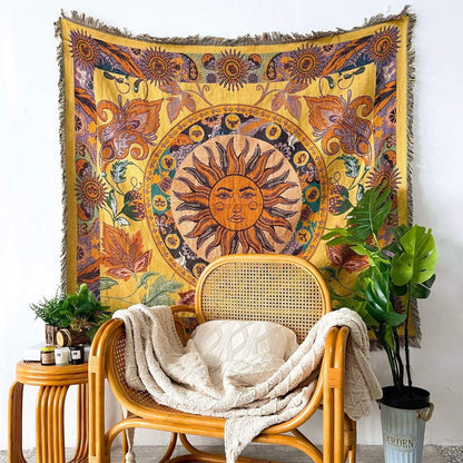 Burning Sun Throw Blanket