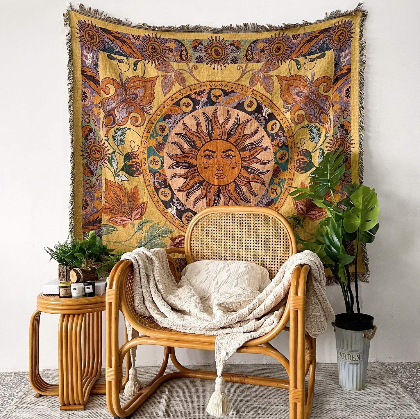 Burning Sun Throw Blanket