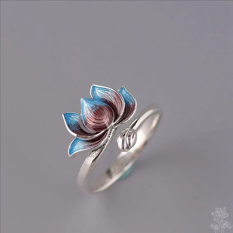 Burnt Blue Lotus Ring