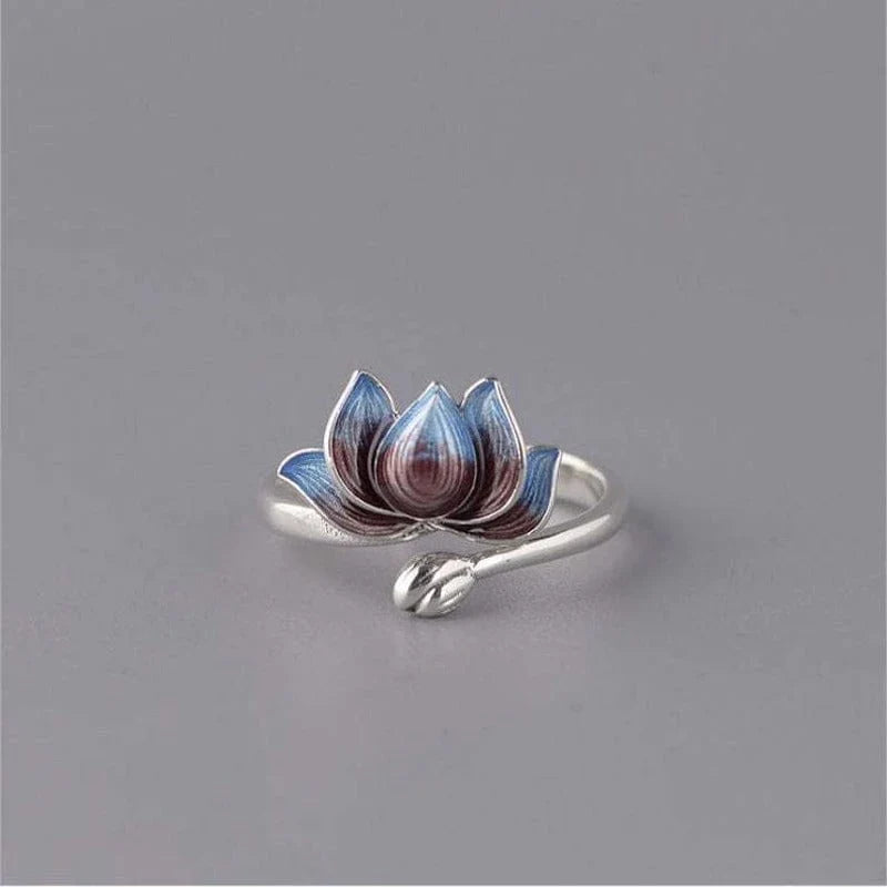 Bague Lotus Bleu Brûlé