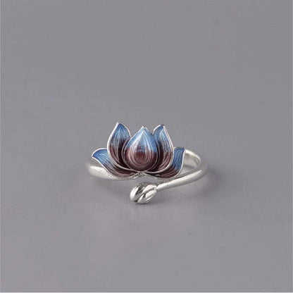 Burnt Blue Lotus Ring