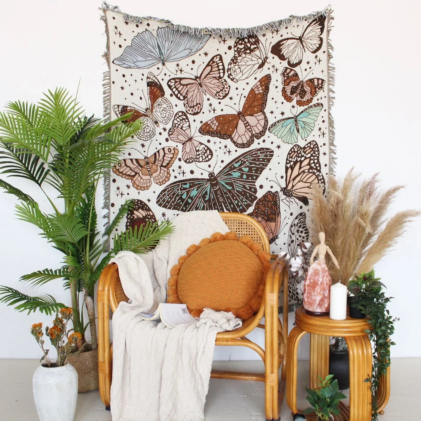 Butterfly Woven  Throw Blanket