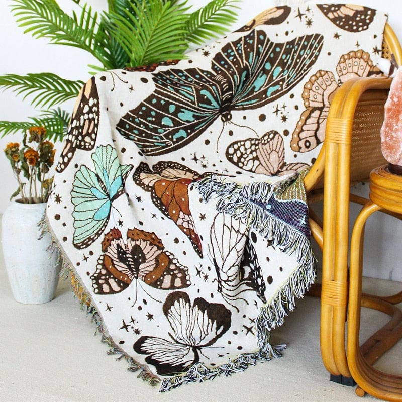 Butterfly Woven  Throw Blanket