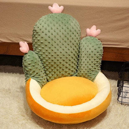 Coussin en peluche pour chaise cactus