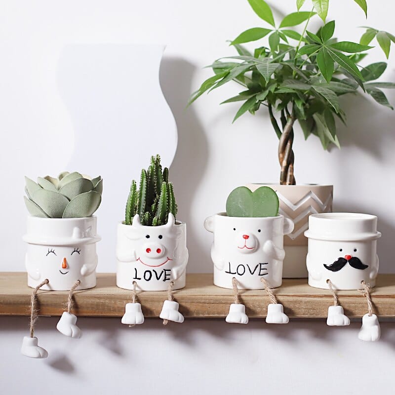 Cartoon Foot Mini-Character Flower Pot