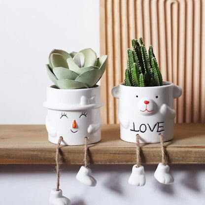 Cartoon Foot Mini-Character Flower Pot