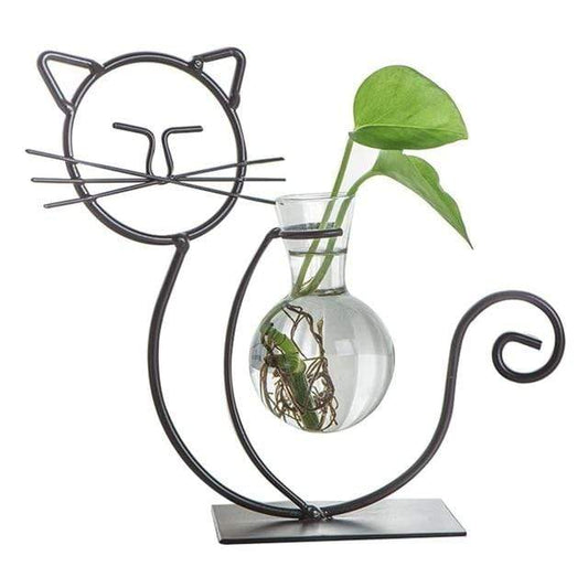 Cat Glass Planter Vase