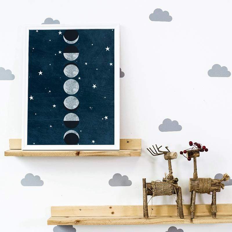 Celestial Moon Phase Wall Art Canvas