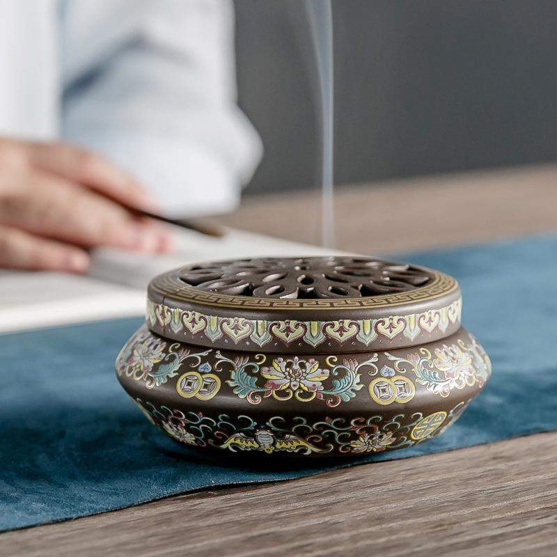 Ceramic Cloisonné Incense Burner Meditation