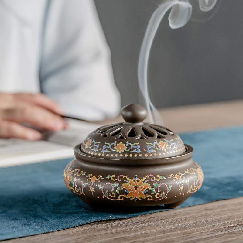 Ceramic Cloisonné Incense Burner Meditation