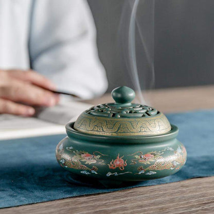 Ceramic Cloisonné Incense Burner Meditation