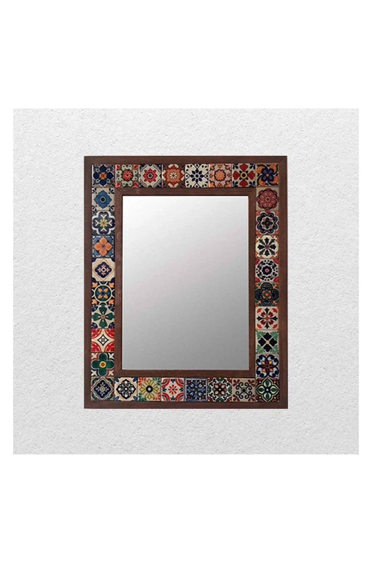 Ceramic Tiled Wood Mirror