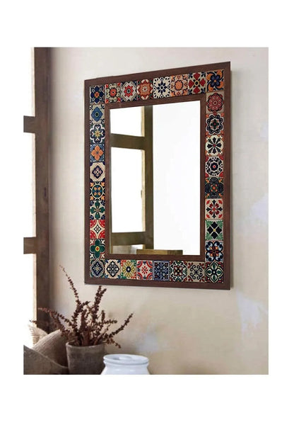 Ceramic Tiled Wood Mirror