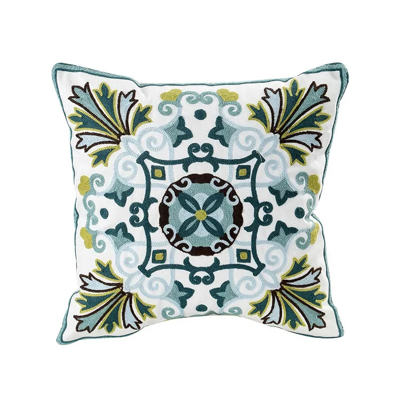 Housse de coussin charmante en coton à motif floral