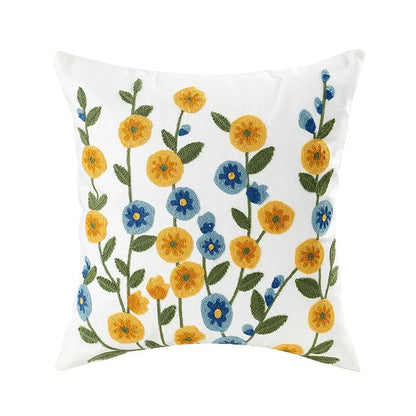 Housse de coussin charmante en coton à motif floral