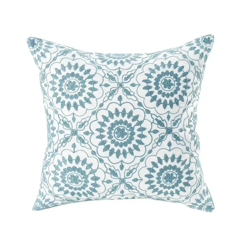 Housse de coussin charmante en coton à motif floral