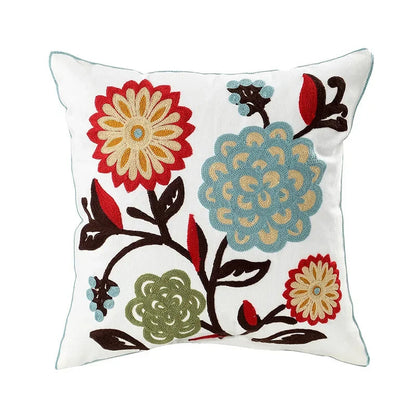 Housse de coussin charmante en coton à motif floral