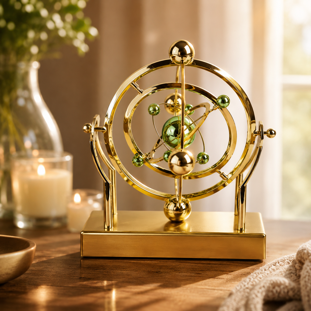 Kinetic Art Desk Decor - Celestial Orbit Perpetual Motion Pendulum astronomy home decor celestial orbit pendulum erpetual motion ornament Figurine kinetic sculpture desk decor Lamp minimalist office decor Organizer Sculpture unique gift for him