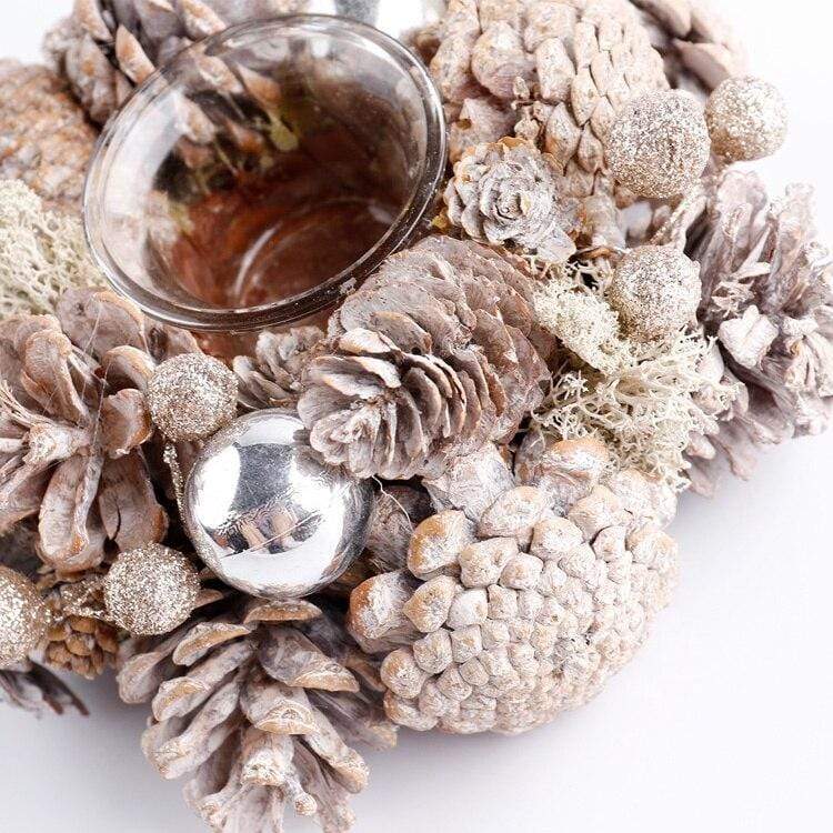 Christmas Dried Flowers & Pine Cones Centerpiece