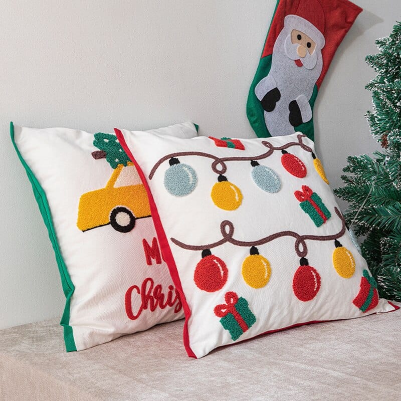 Christmas Embroidery Pillow Covers