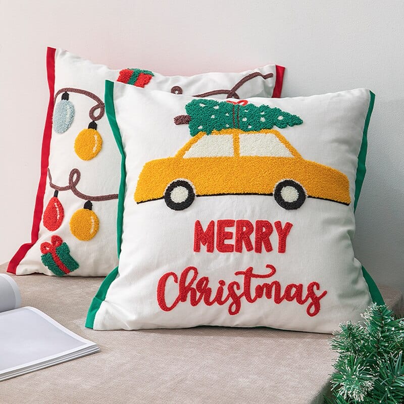 Christmas Embroidery Pillow Covers