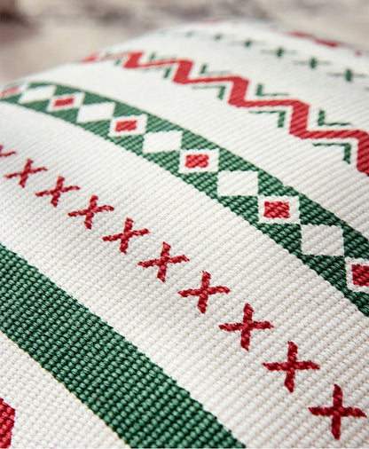 Christmas Frieze Embroidered Cushion Cover