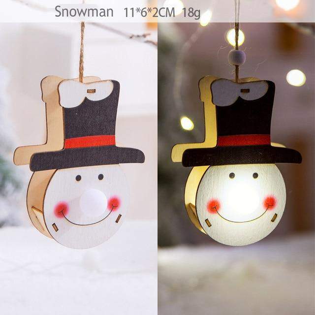 Christmas Wood Hanging Pendant LED Light