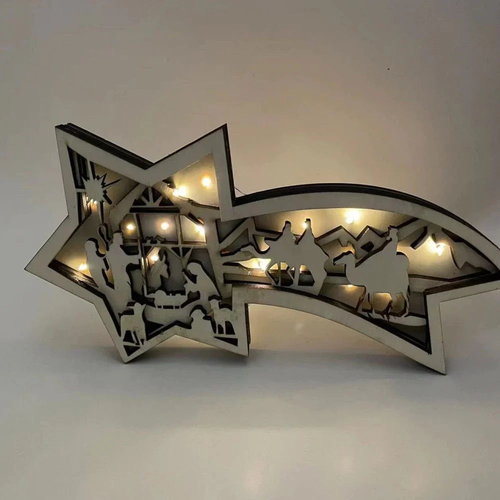 Christmas Wooden LED Shooting Star