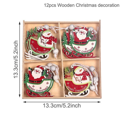 Christmas Wooden Tree Decor Set