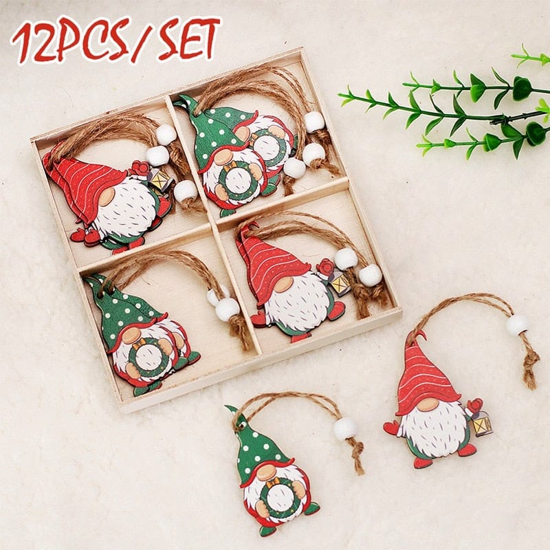 Christmas Wooden Tree Decor Set